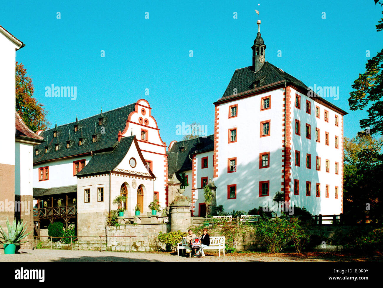 Kochberg, ein Wasserschloss in Grosskochberg, Deutschland Stockfoto