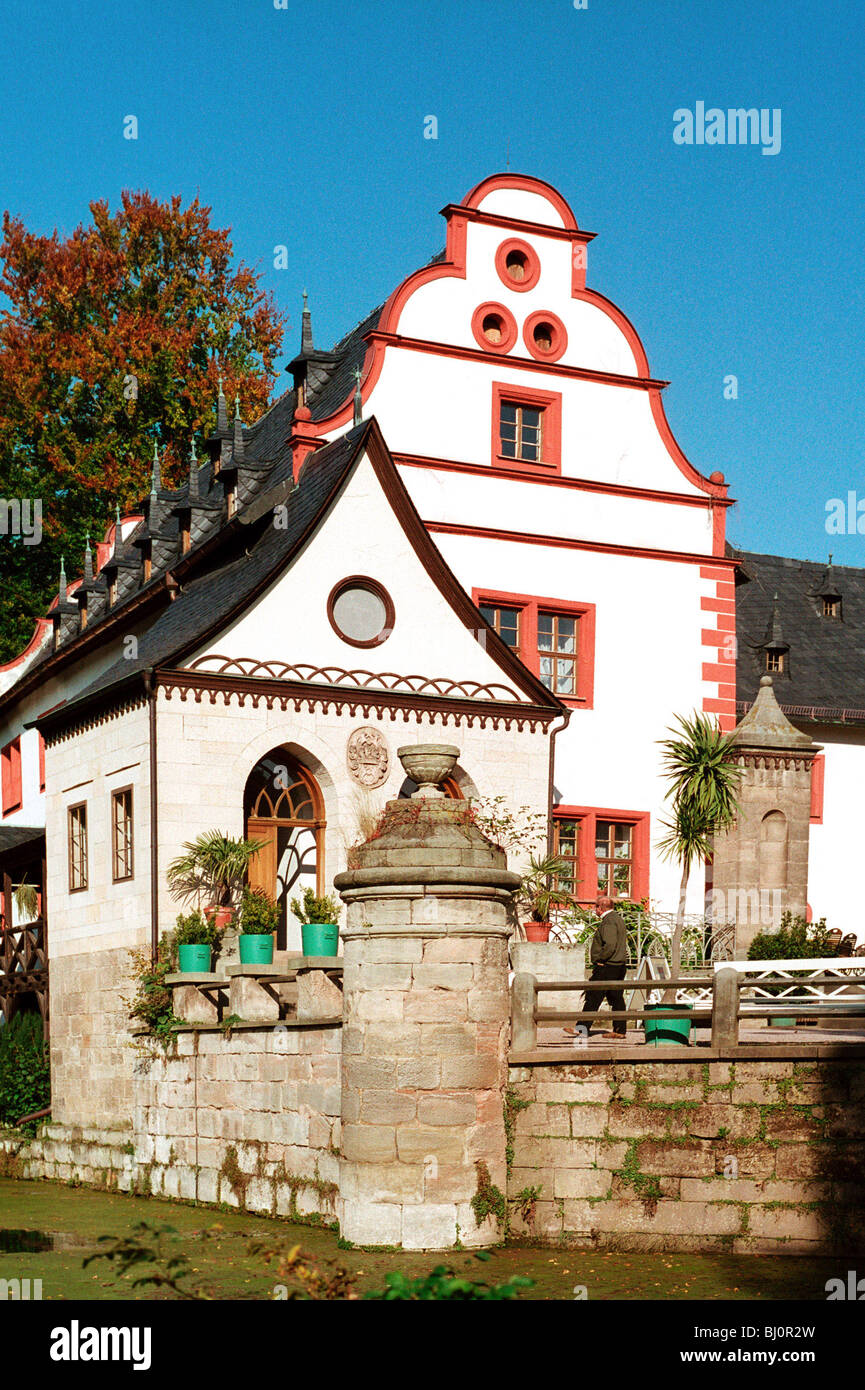 Kochberg, ein Wasserschloss in Grosskochberg, Deutschland Stockfoto