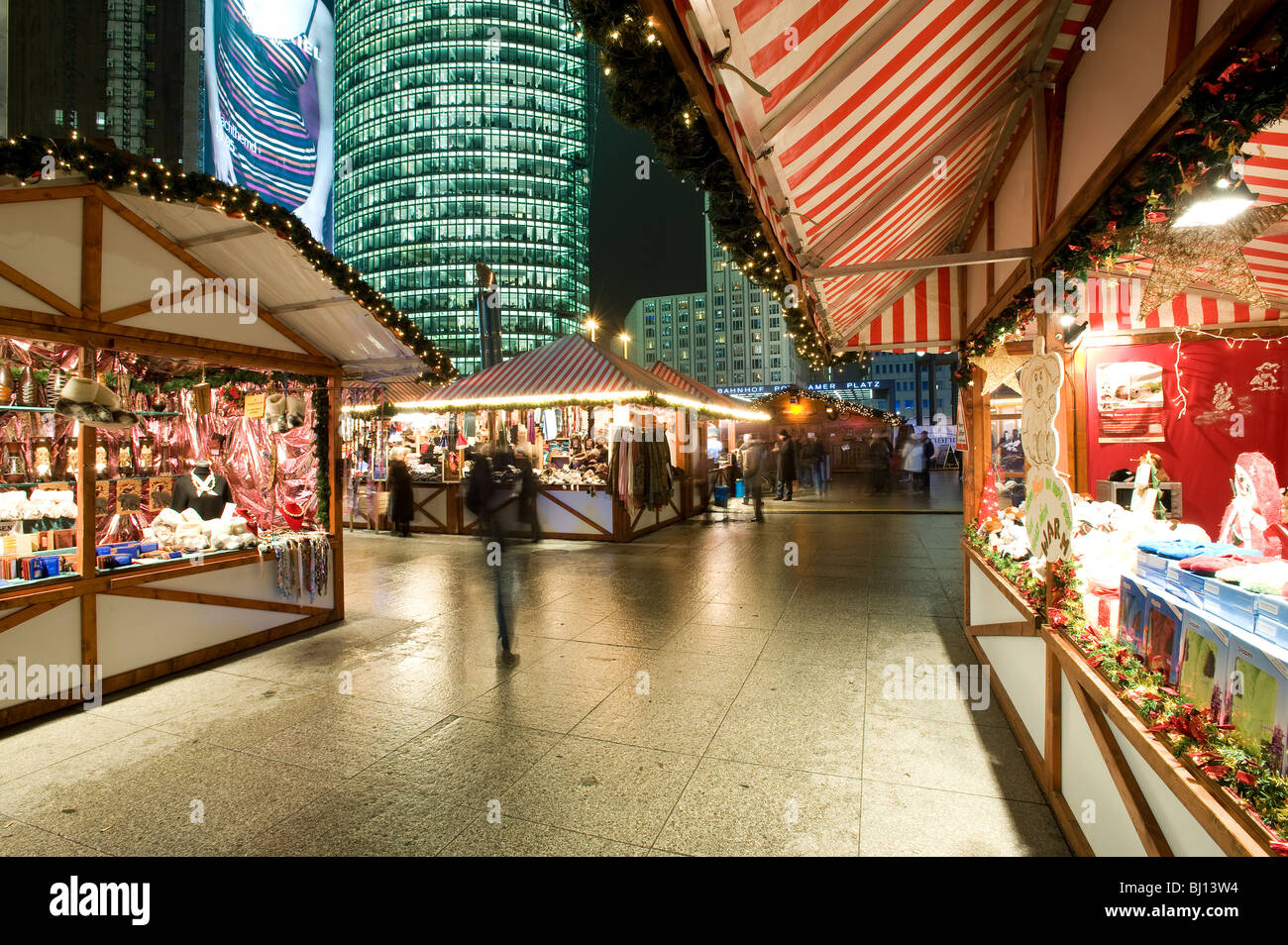 Weihnachtsmärkte, Potsdamer Platz, Berlin Deutschland Stockfotografie