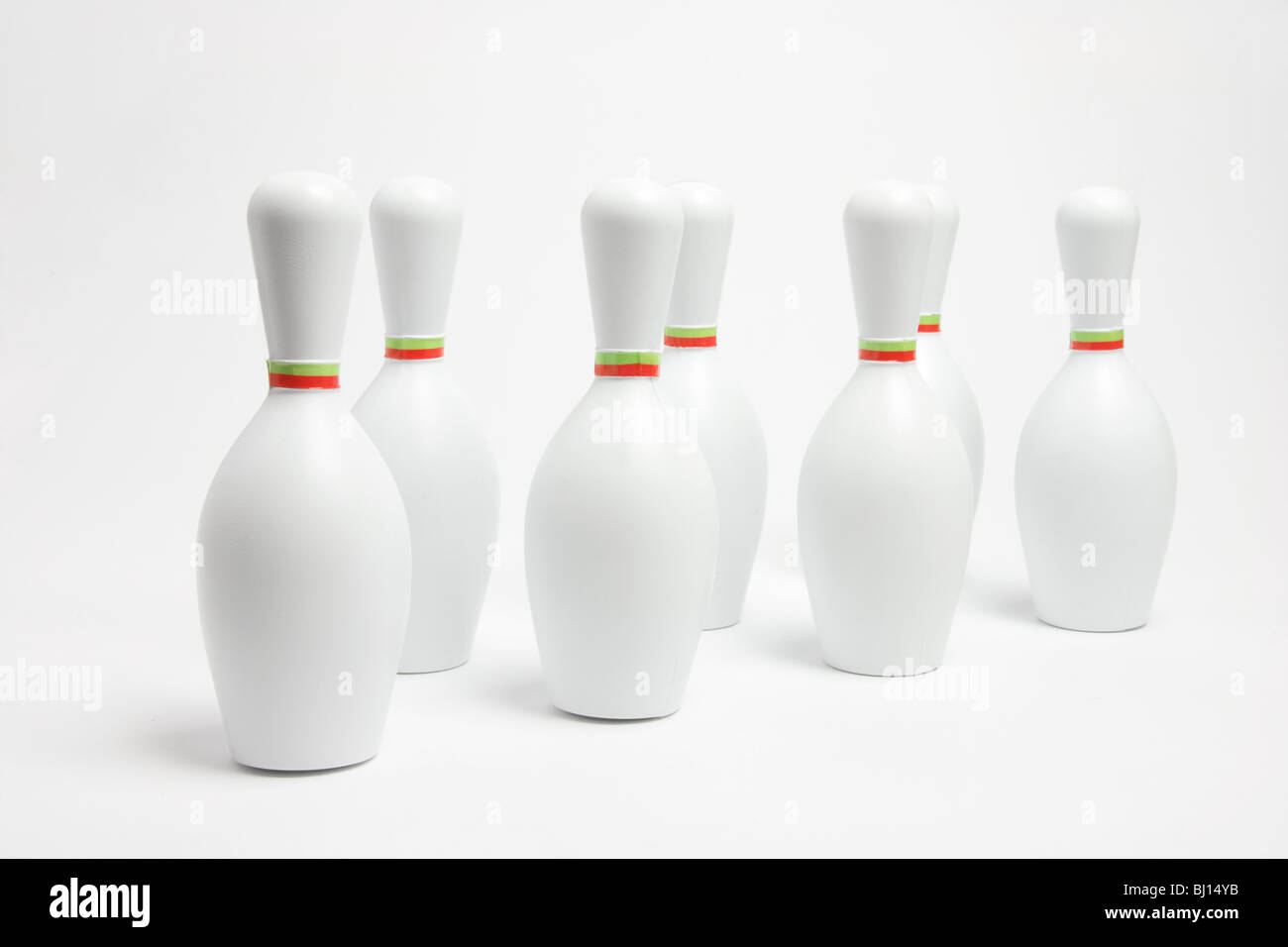 Miniatur Bowling-Pins Stockfoto