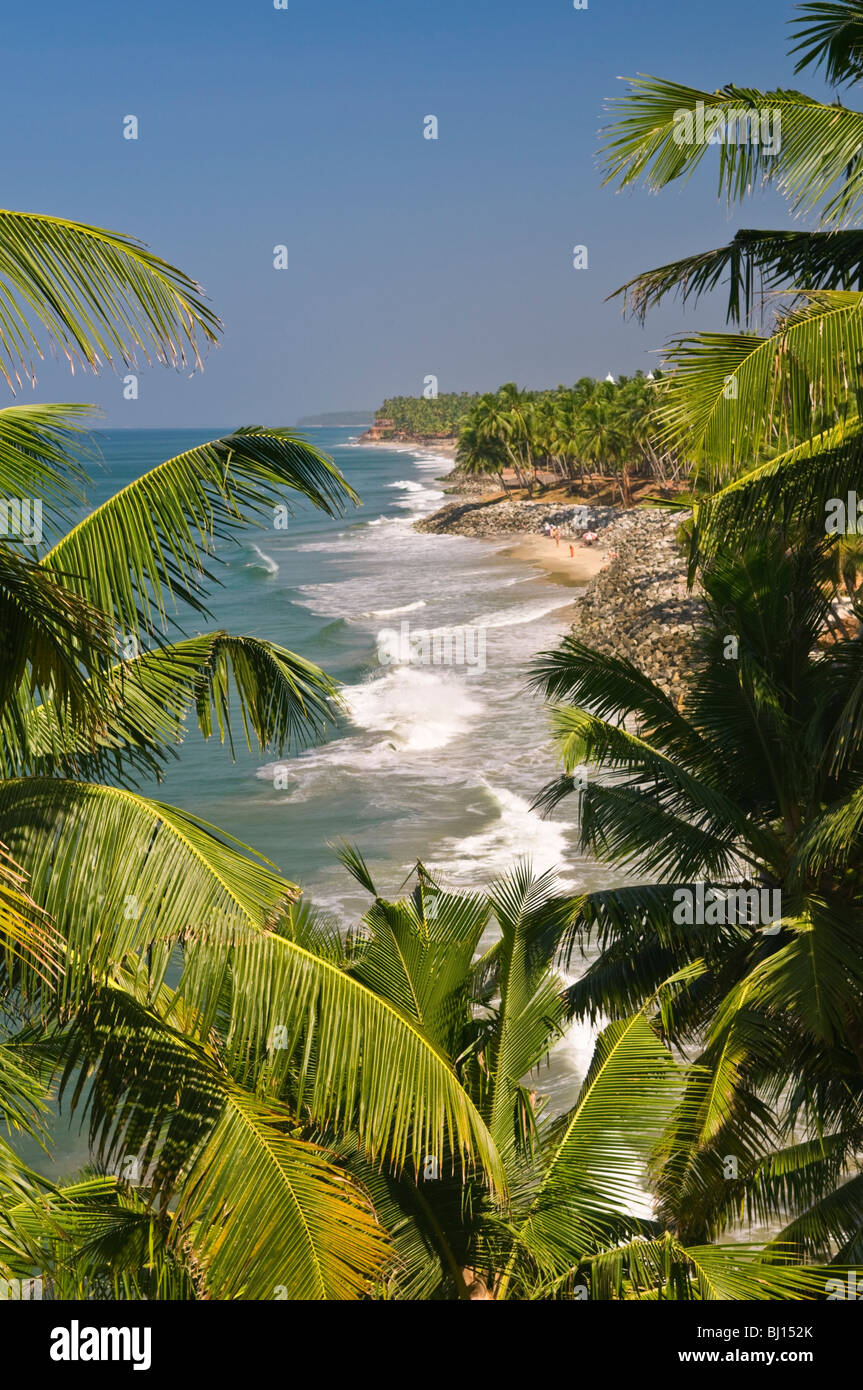 Küsten-Ansicht Varkala Kerala Indien Stockfoto