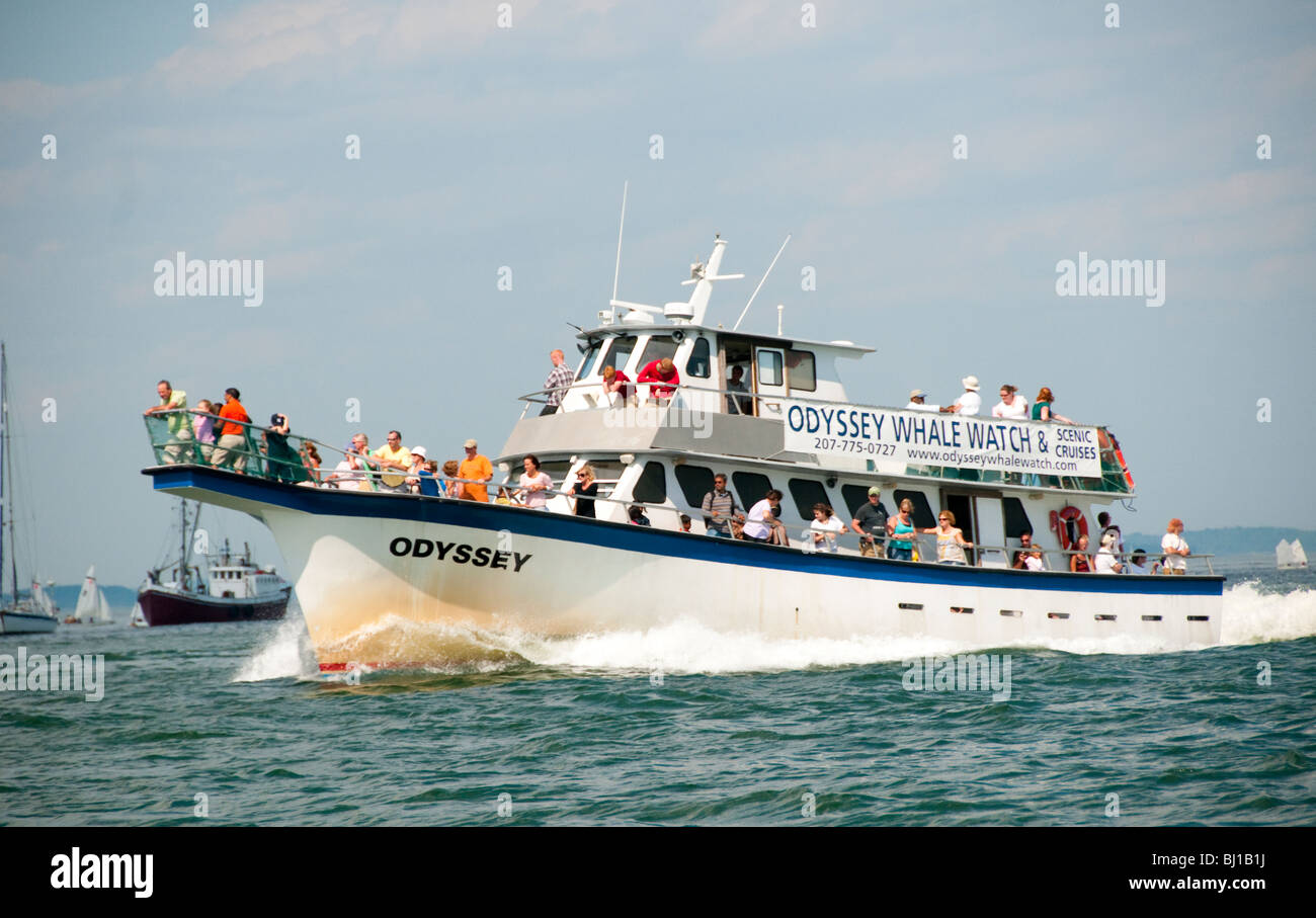 Maine, Portland, Touristen genießen Sie eine Kreuzfahrt in Casco Bay Stockfoto