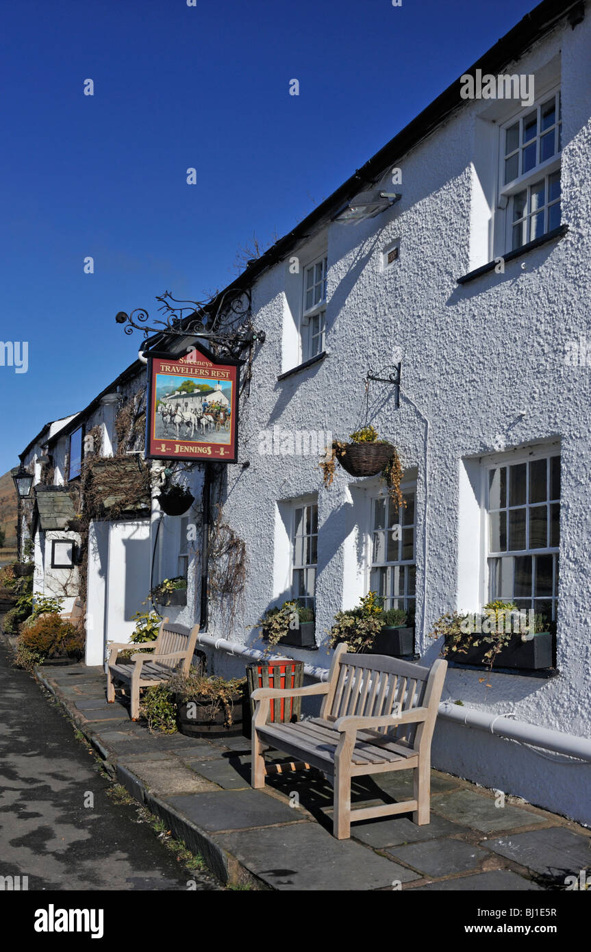 Travellers Rest Inn. Grasmere, Lake District Nation Park, Cumbria, England, Vereinigtes Königreich, Europa. Stockfoto