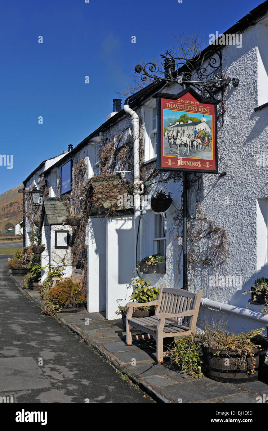 Travellers Rest Inn. Grasmere, Lake District Nation Park, Cumbria, England, Vereinigtes Königreich, Europa. Stockfoto
