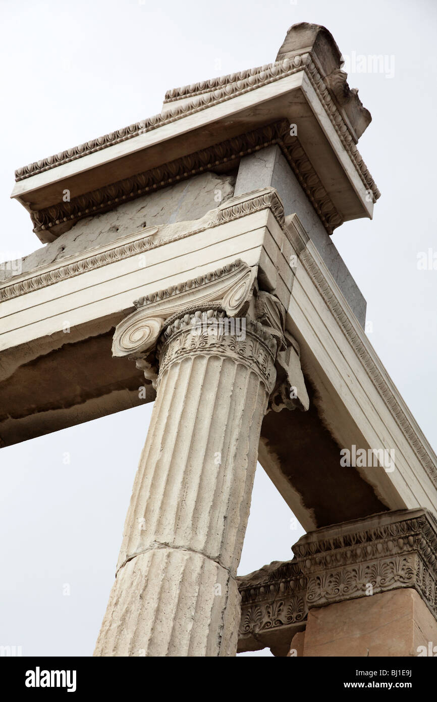 Marmorsäule, Akropolis Stockfoto