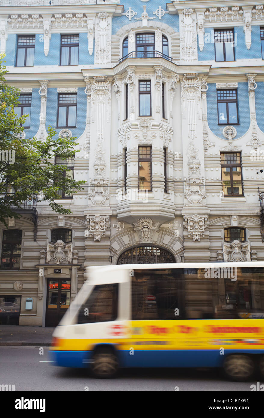 Lettland, Ost-Europa, Baltikum, Riga, Kunst Nouveau Architektur an Elizabetes 10a und 10 b Stockfoto