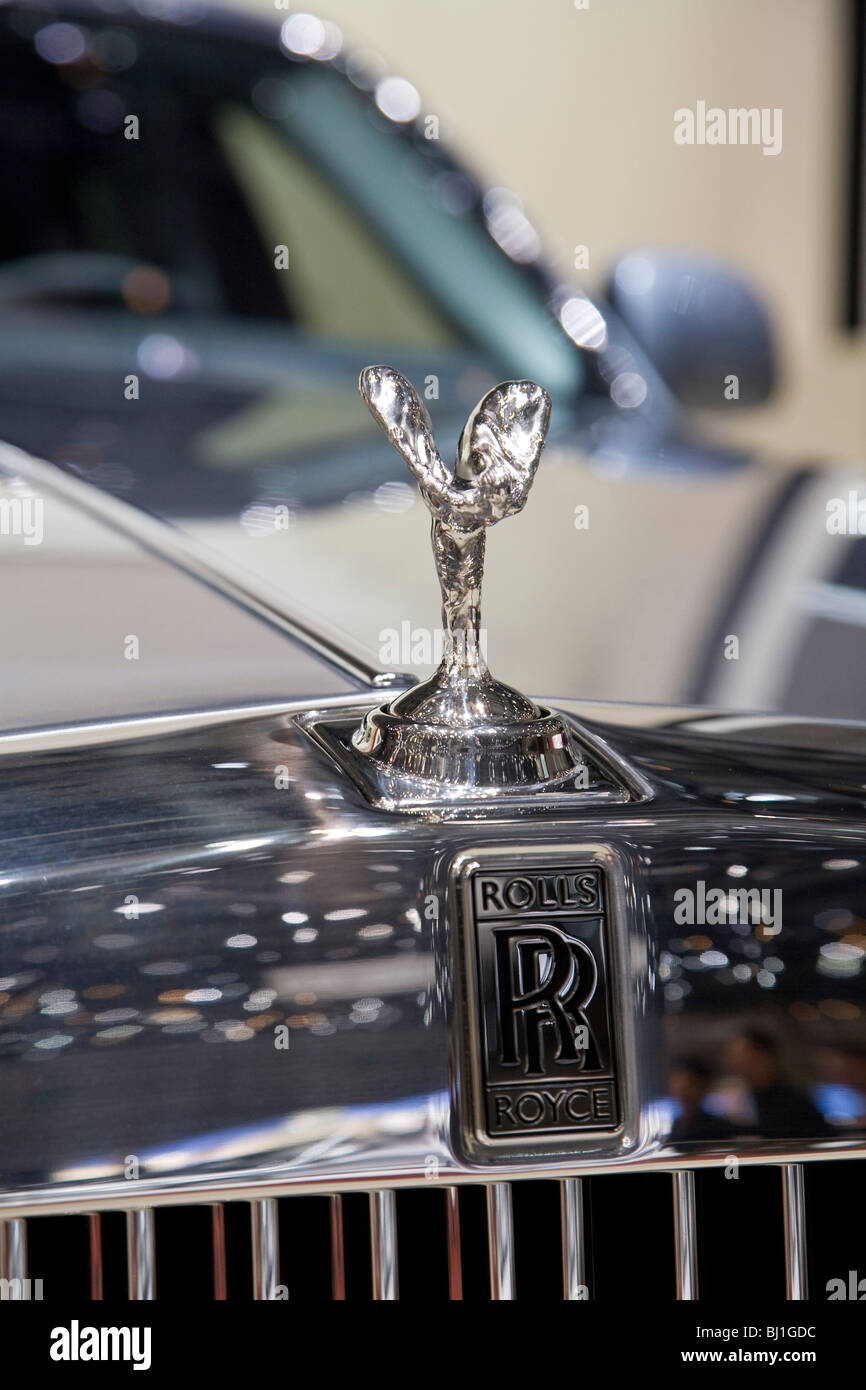 Rolls Royce Phantom Grill und fliegenden Lady Spirit of Ecstasy hood ornament Stockfoto