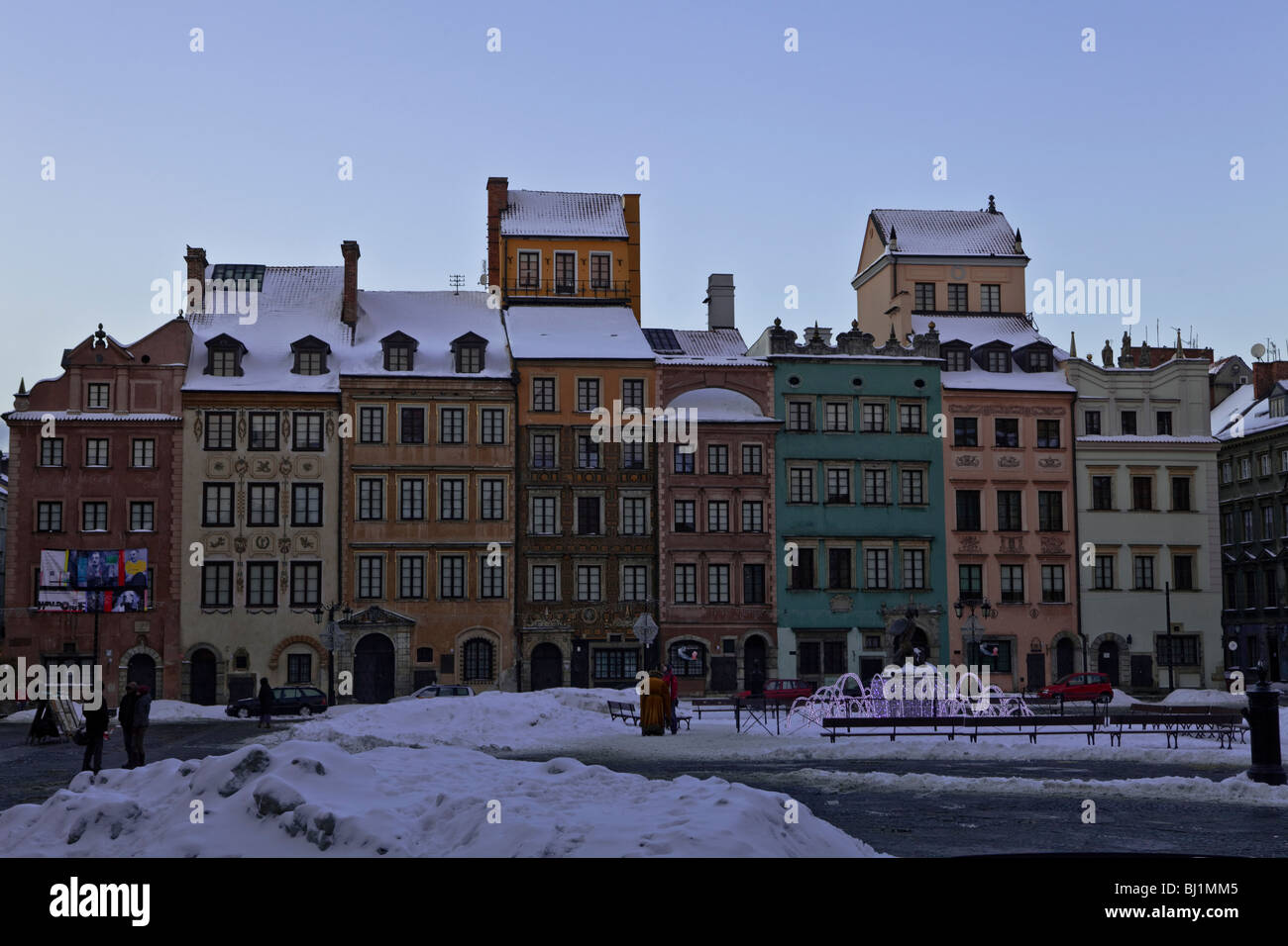 Marktplatz der Altstadt wieder aufgebaut wie das Original, Warschau, Polen, Europäische Union (EU). Stockfoto