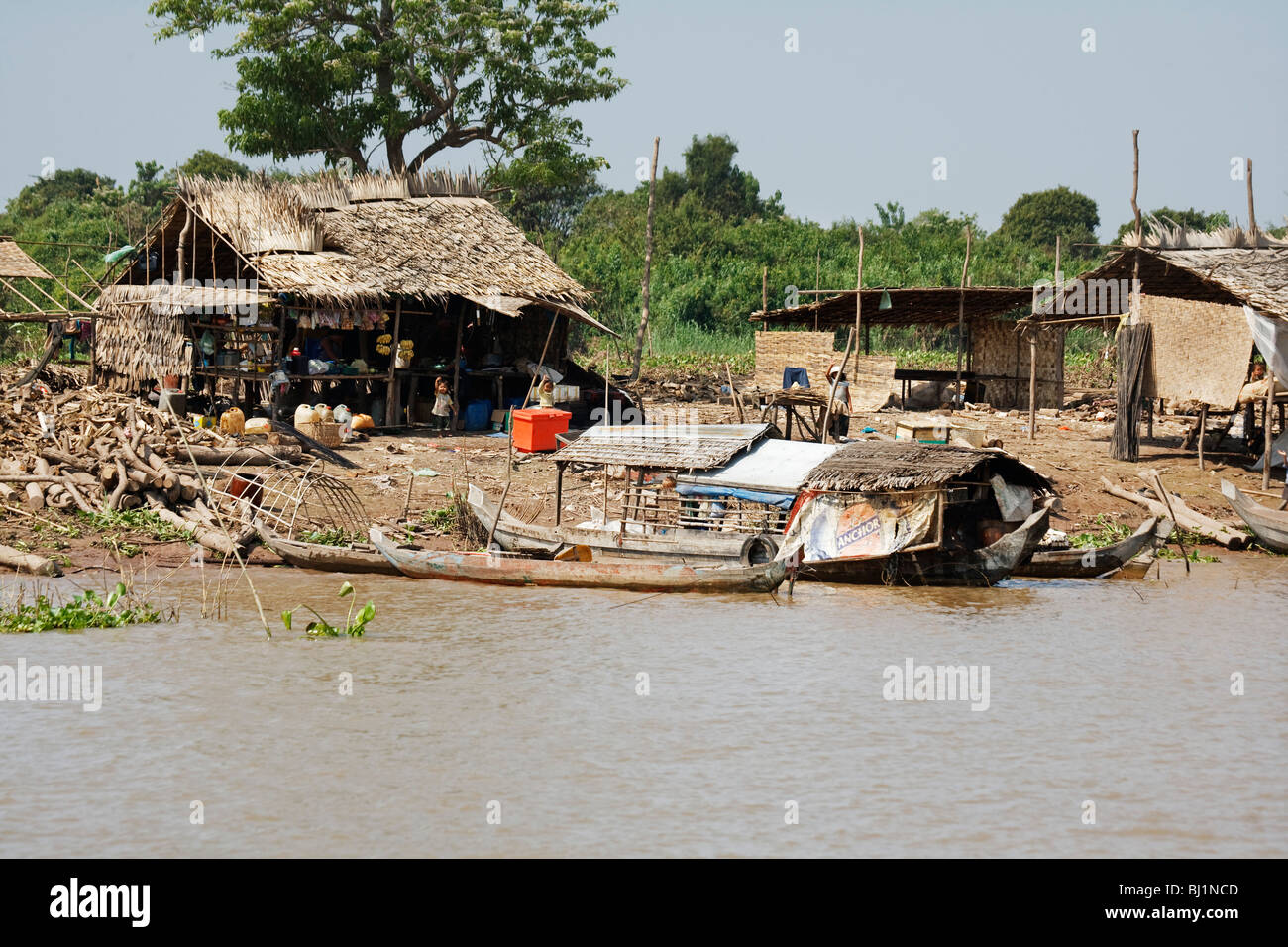 Lebens-Fluss in Kambodscha Südost-Asien Stockfoto