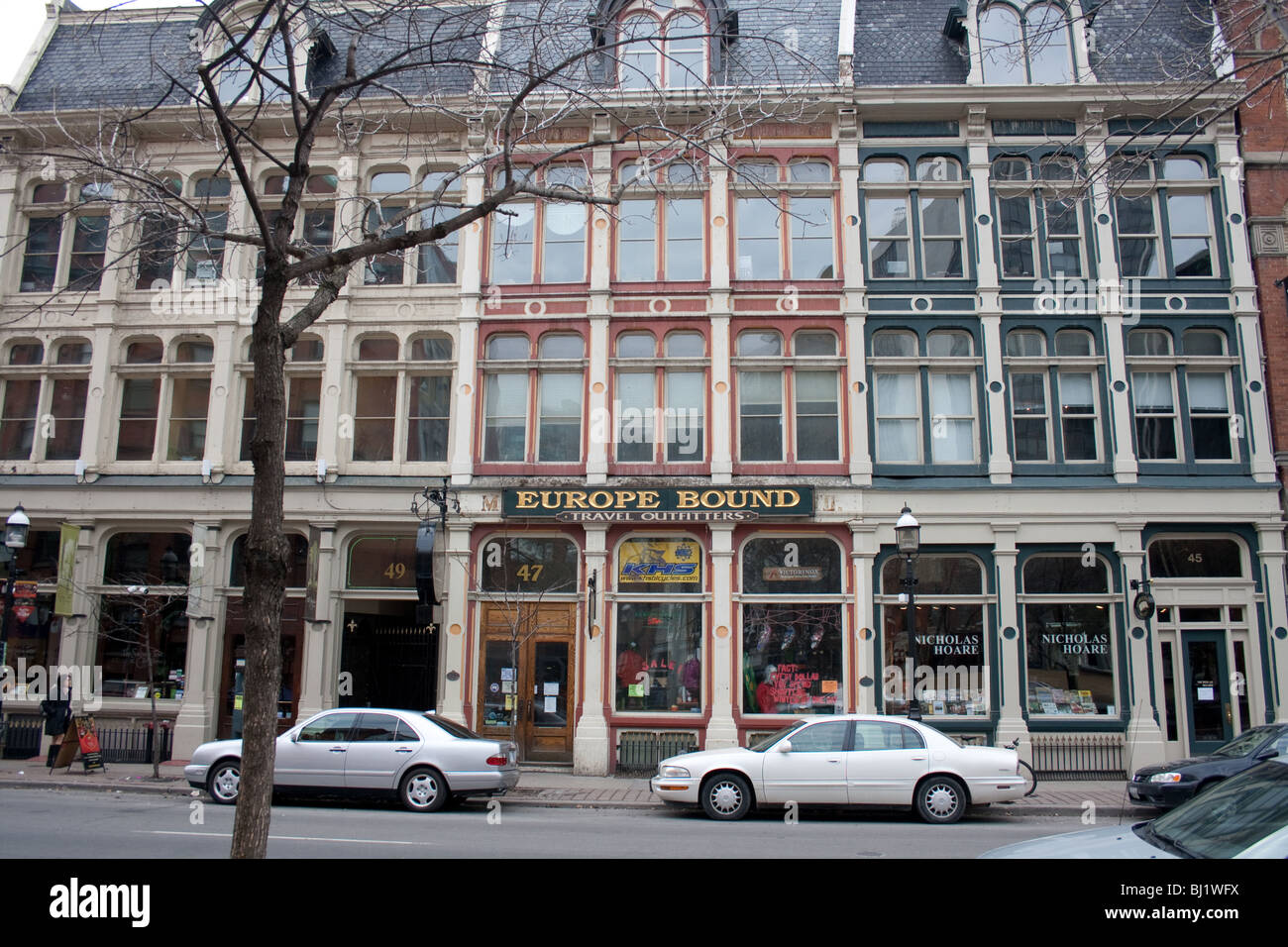 Alte Gebäude Geschäft vor Stockfoto