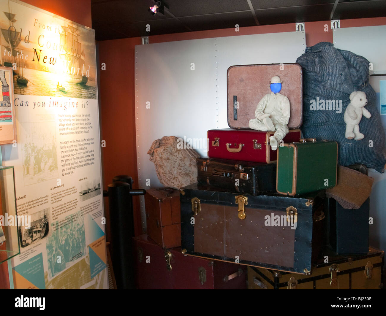 Geschichte wird lebendig in der Aussichtsplattform Skywalk im Prudential Center in Boston, Massachusetts, USA Stockfoto