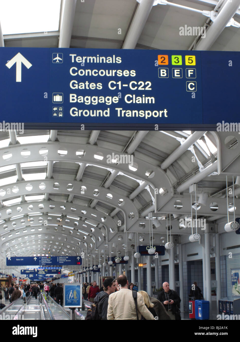 Flughäfen Transport Chicago O' Hare Concourse C Moving sidewalks Stockfoto