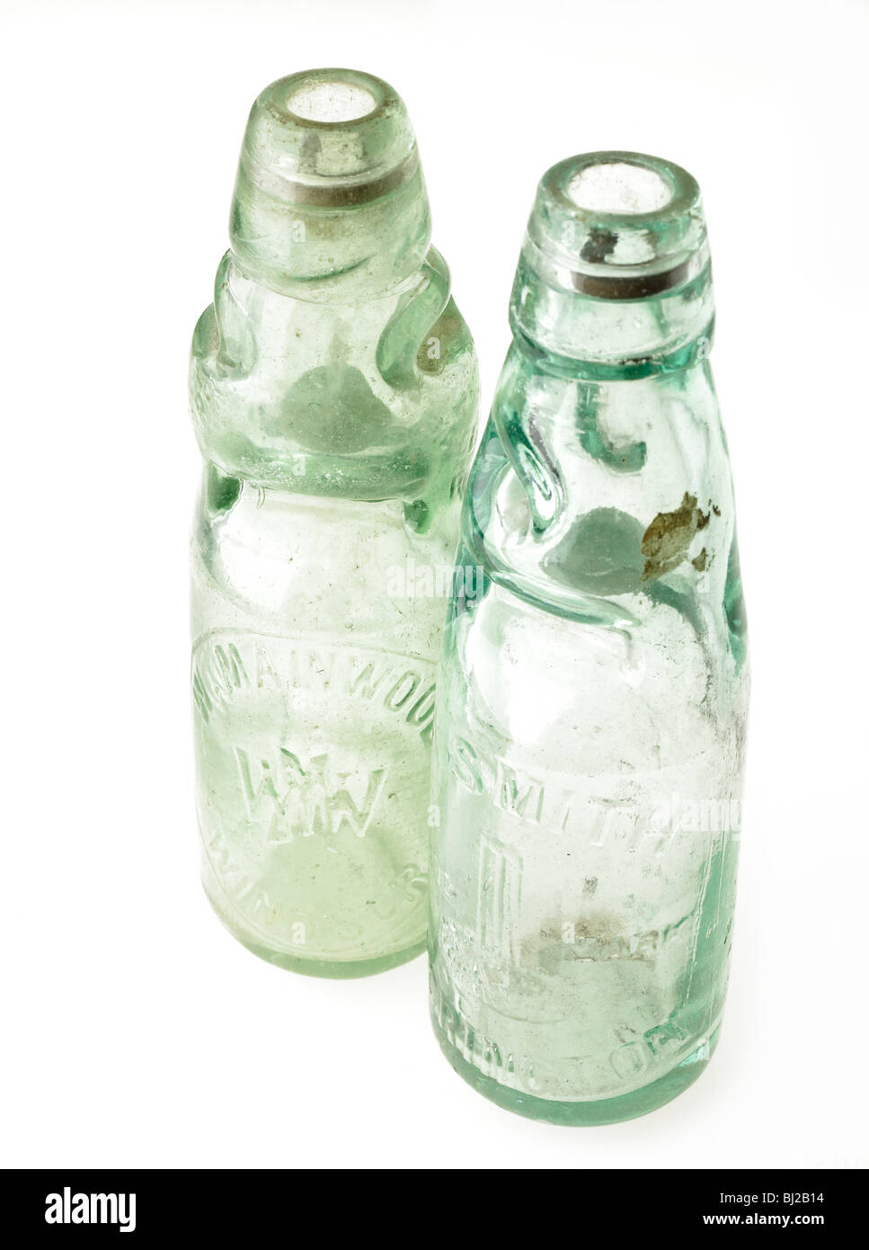 Viktorianische Mineralwasserflaschen Stockfoto