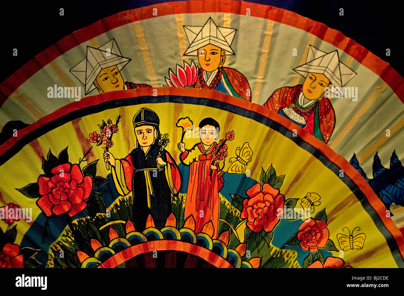 Koreanische Korea Falte Palette von schamanistischen Ritualen Stockfoto