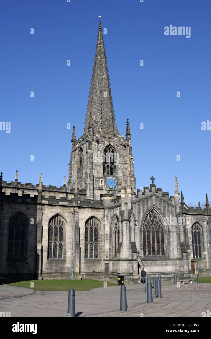 Sheffield Anglican Cathedral England Großbritannien, die Cathedral Church of St Peter and St Paul Grade I, das Gebäude Sheffield City Centre Place of Worship Stockfoto