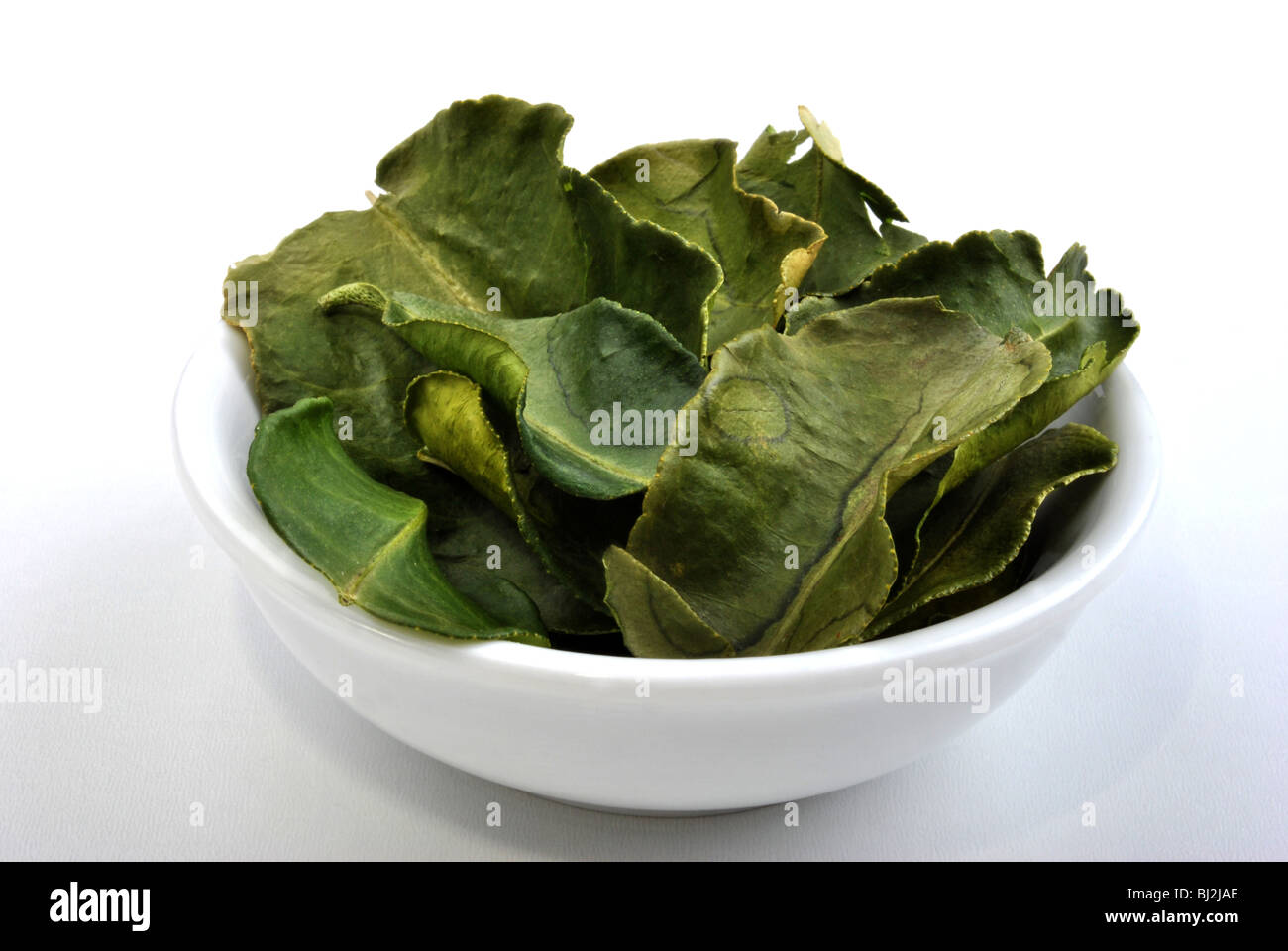 Bio Kaffernlimette verlässt, auch für Vegetarier geeignet Stockfoto