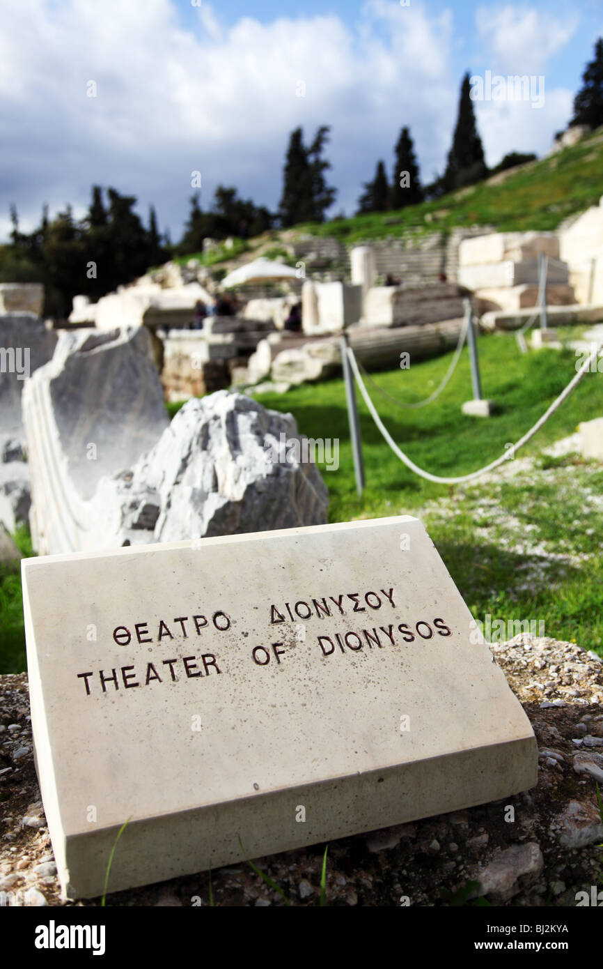 Theater Dionysos Ruinen, Athens, Griechenland Stockfoto