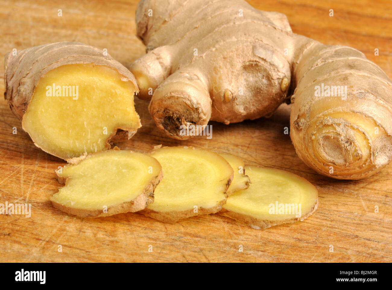 frische Bio Ingwer sehr sinnvoll als Gewürz Stockfoto