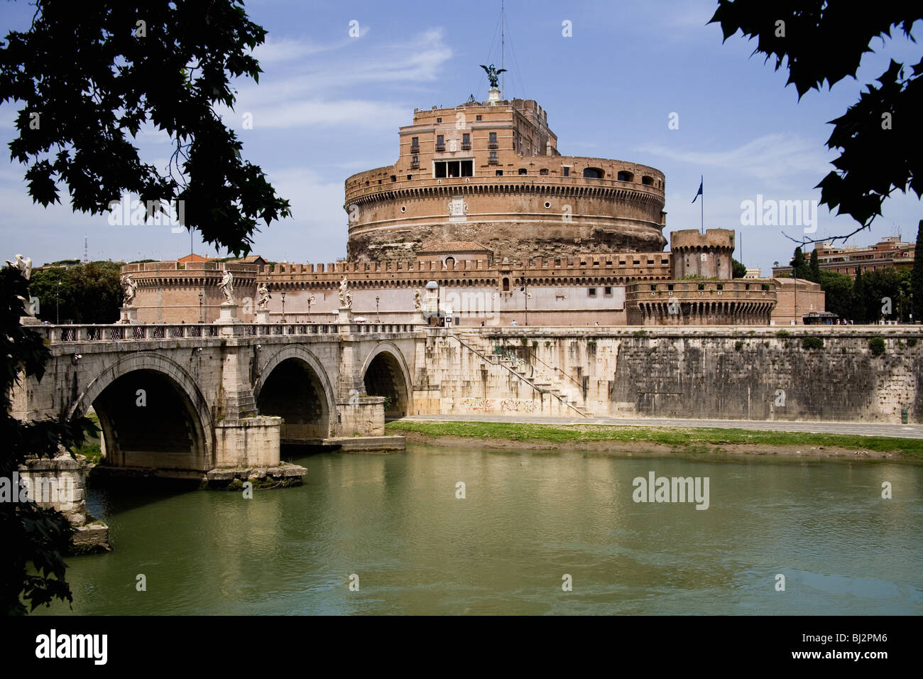 Castel St. Angelo auf dem Fluss Tiber Rom Italien Stockfoto