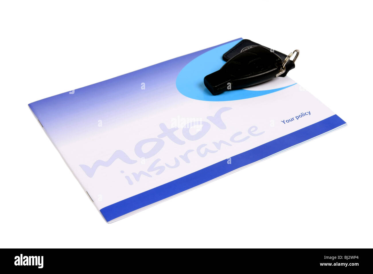 Auto Versicherung gegen einen weißen Hintergrund Stockfoto