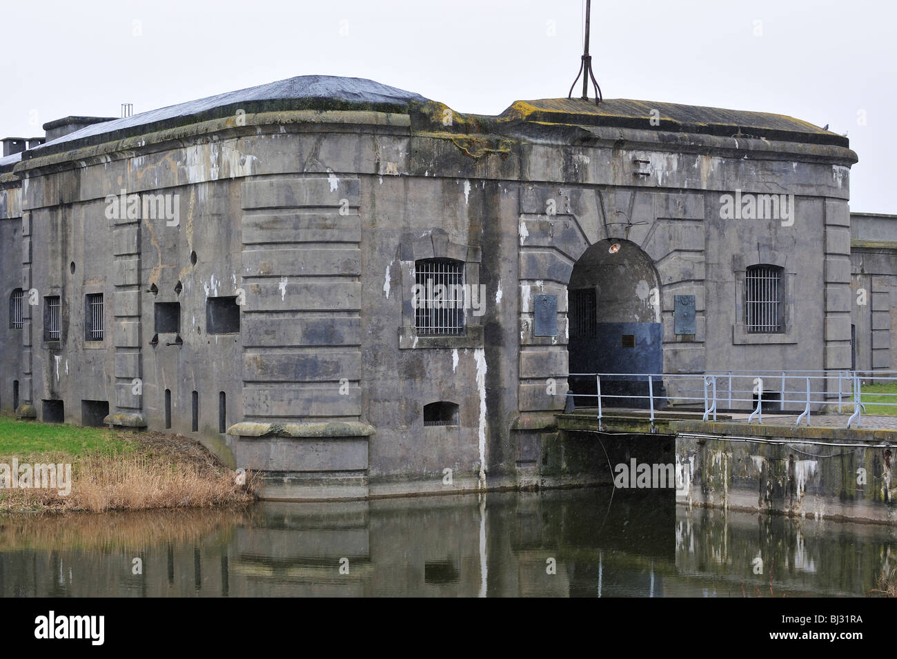 Eingangstor des Fort Breendonk, einem zweiten Weltkrieg zwei Konzentrationslager in der Nähe von Antwerpen, Belgien Stockfoto