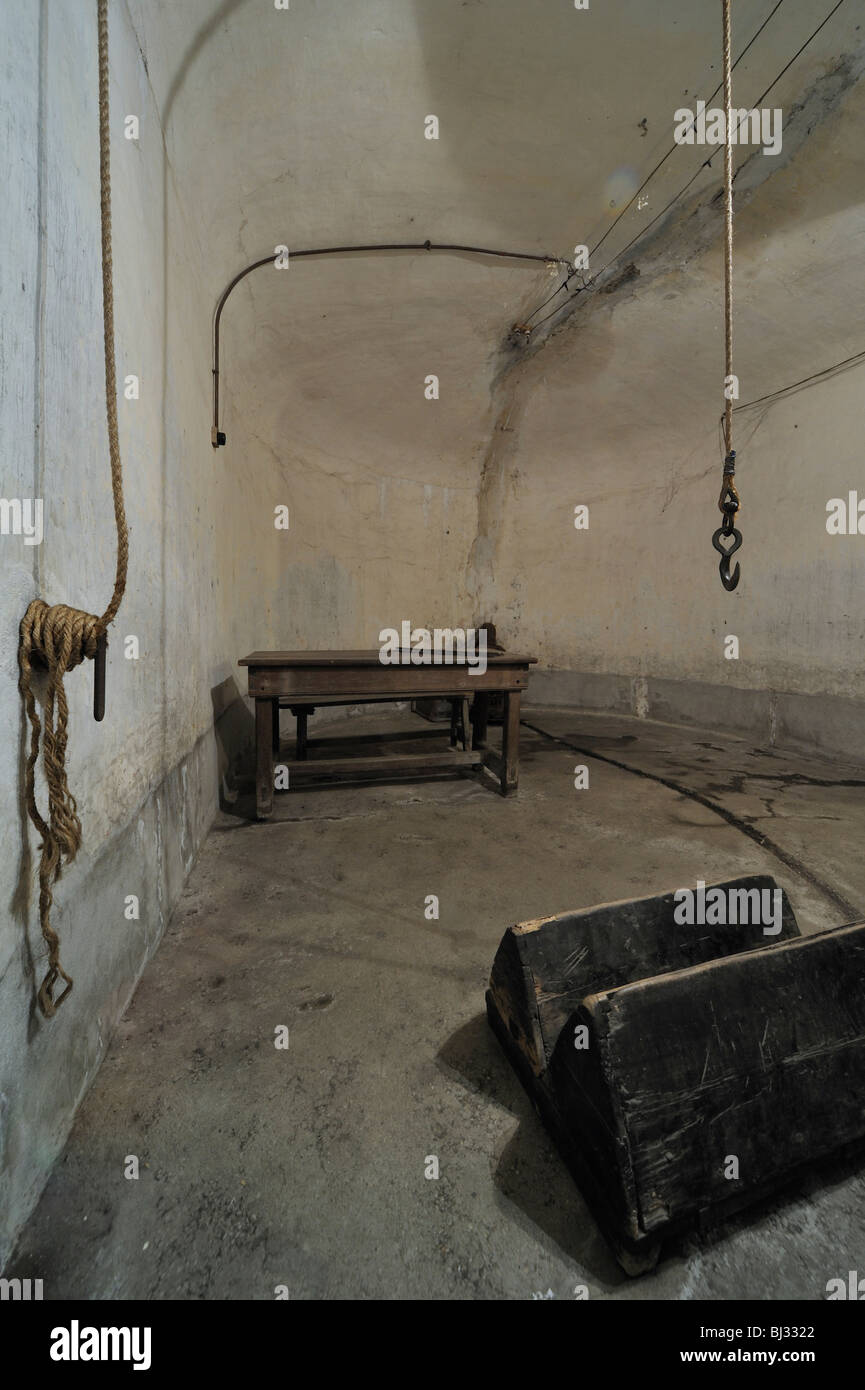 Folterkammer in der Fort Breendonk, zweiten Weltkrieg zwei Konzentrationslager in Belgien Stockfoto