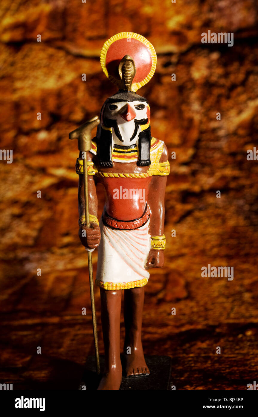 Statuette des ägyptischen Gott Ra Stockfoto