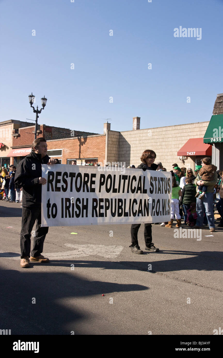 IRA-Sympathisanten. 2010 St. Patricks Day Parade. Forest Park, Illinois. Stockfoto