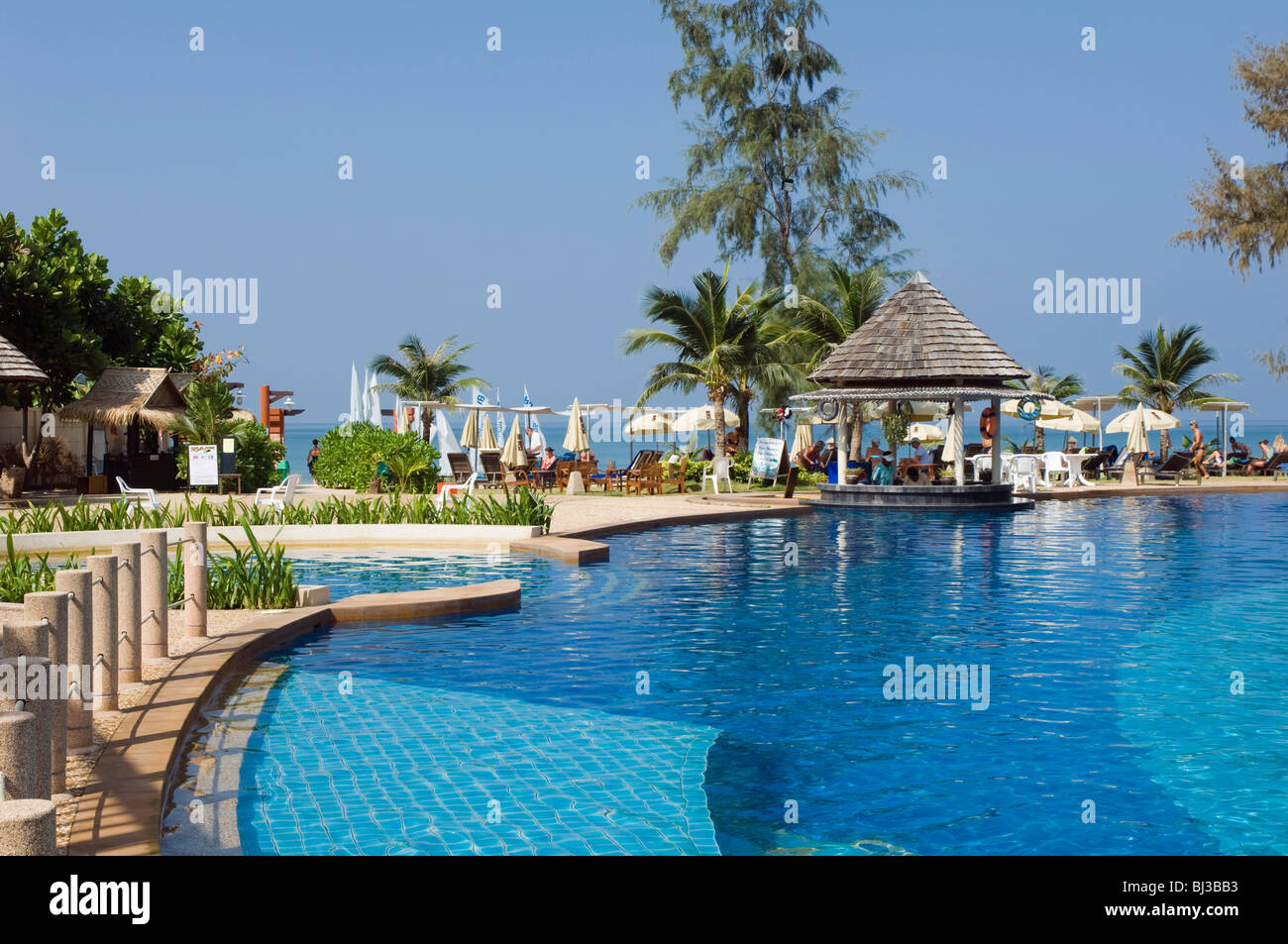 Pool, Luxushotel, Cha-Da Beach Resort, Klong Dao Beach, Insel Ko Lanta, Koh Lanta, Krabi, Thailand, Asien Stockfoto