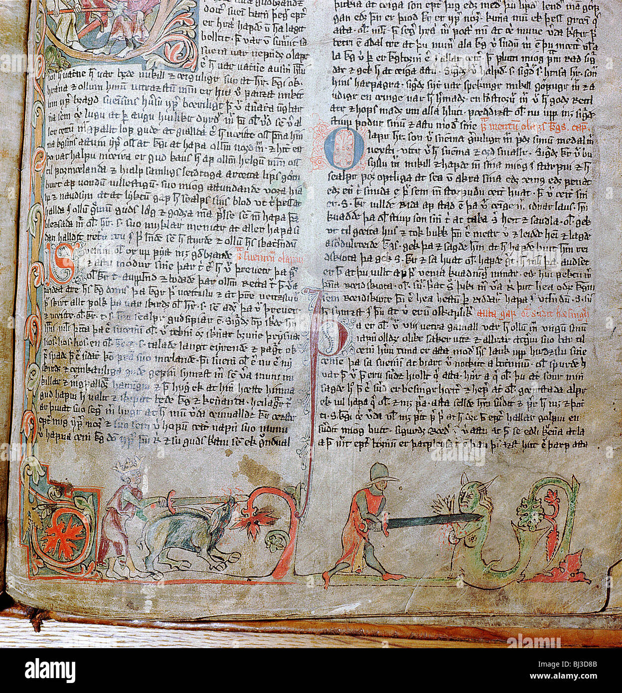 Abbildung aus der Sammlung des isländischen Sagas, Flateyjarbok, Viking, 14. Jahrhundert. Künstler: Werner Forman Stockfoto