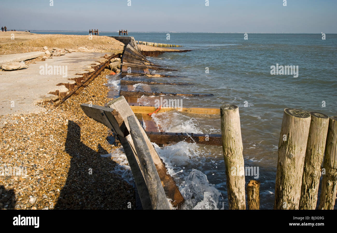 Küstenerosion Lepe beach hampshire Stockfoto