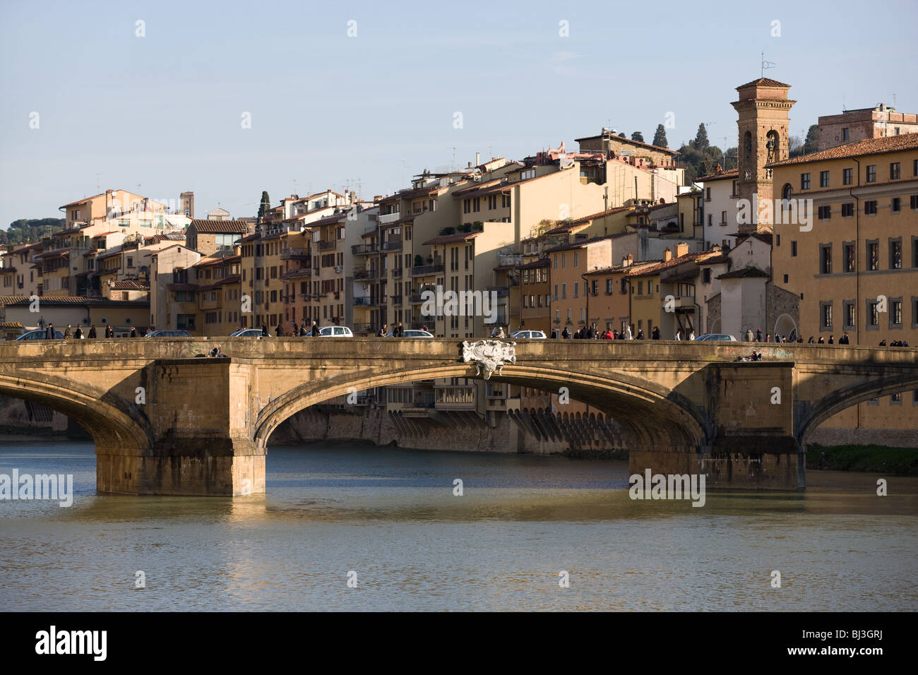 Toskana, Florenz, Santa Trinita-Brücke, Stockfoto