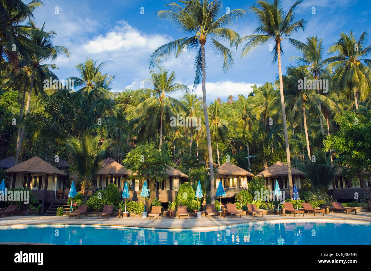 Am Pool Bungalows, Koh Ngai Resort, Ko Hai oder Koh Ngai Insel, Trang, Thailand, Asien Stockfoto