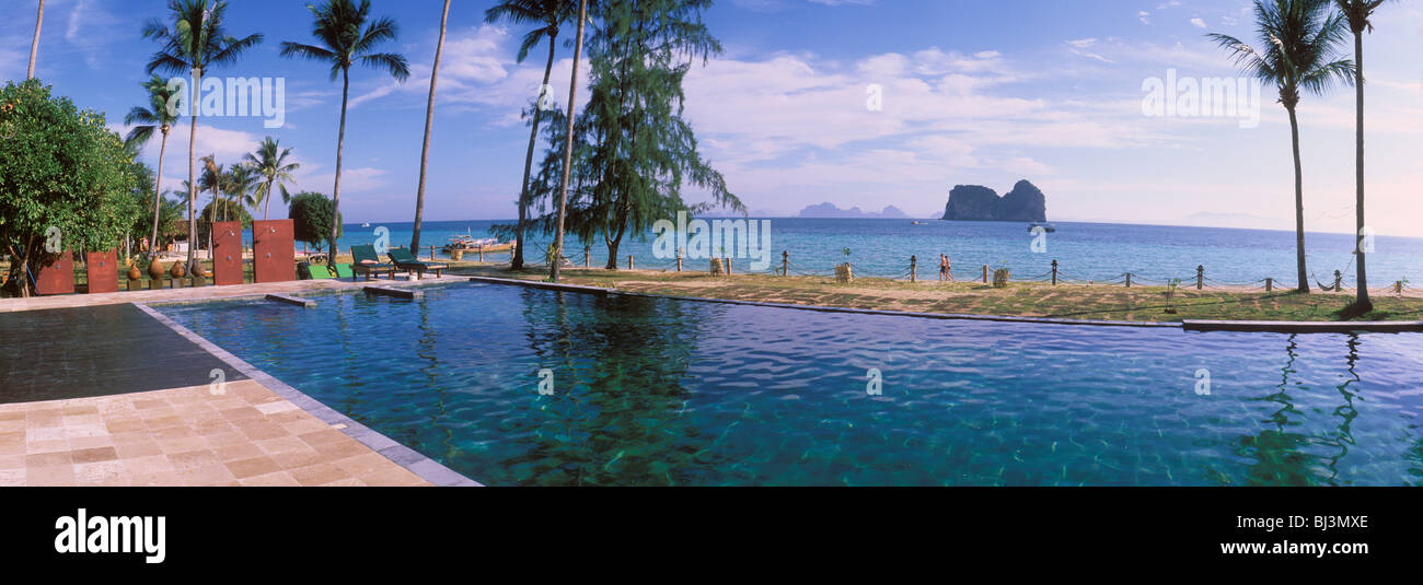 Schwimmbad am Strand, Ko Hai oder Koh Ngai Insel, Trang, Thailand, Asien Stockfoto