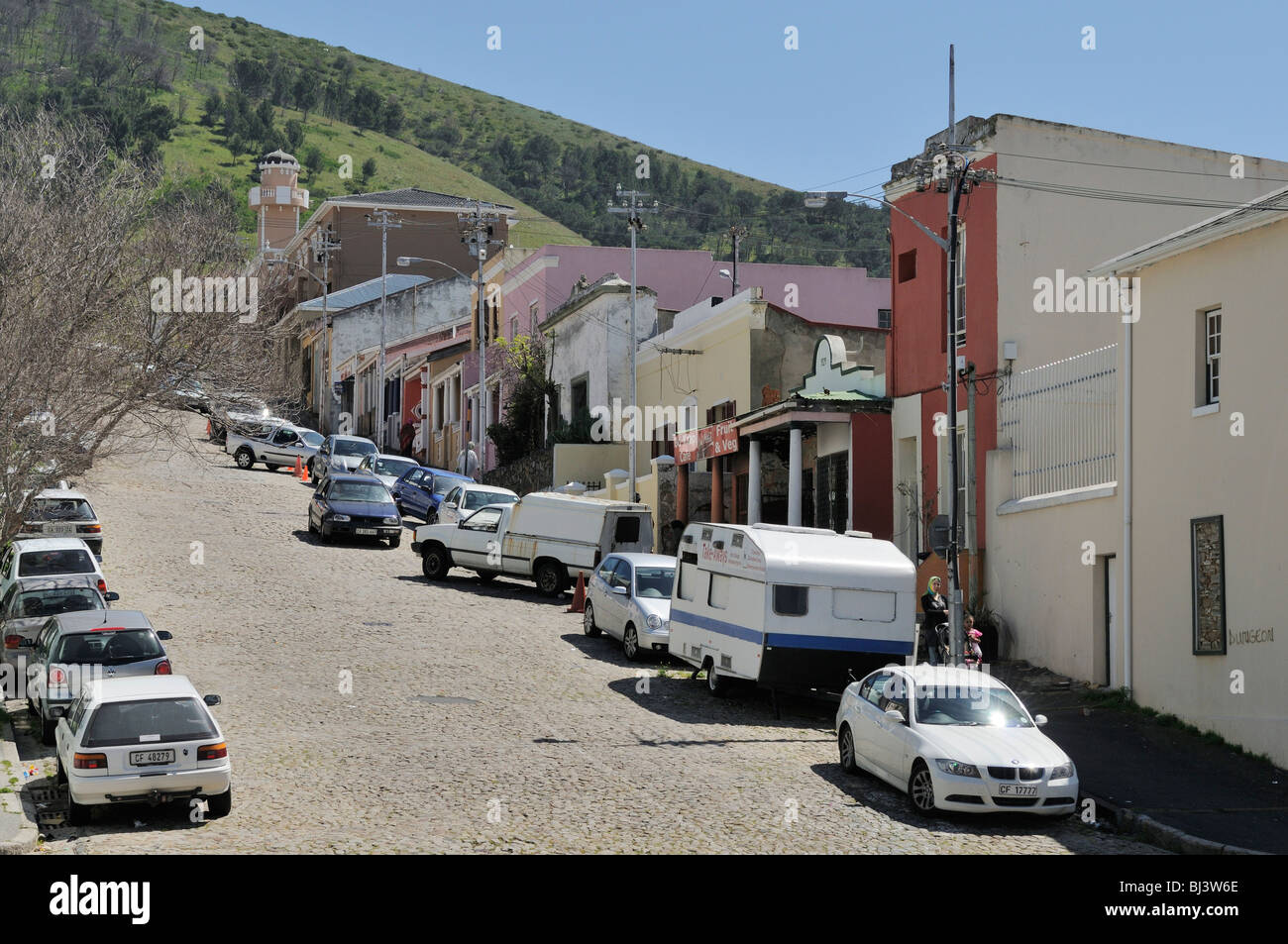 Bunte Häuser, Bo Kaap, Malay Quarter, Cape Town, Südafrika, Afrika Stockfoto