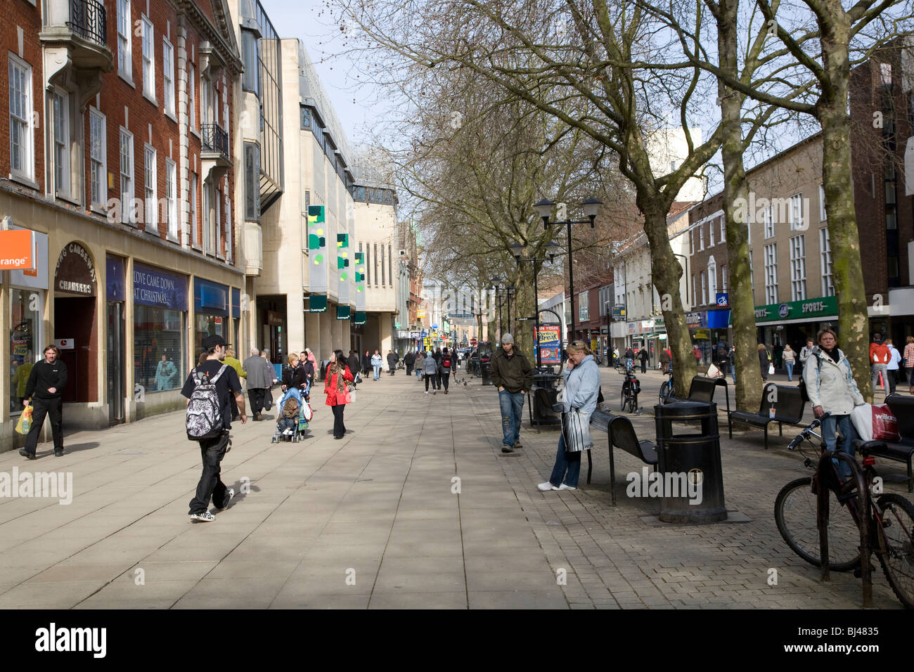 Zentrum von Peterborough, England Stockfoto