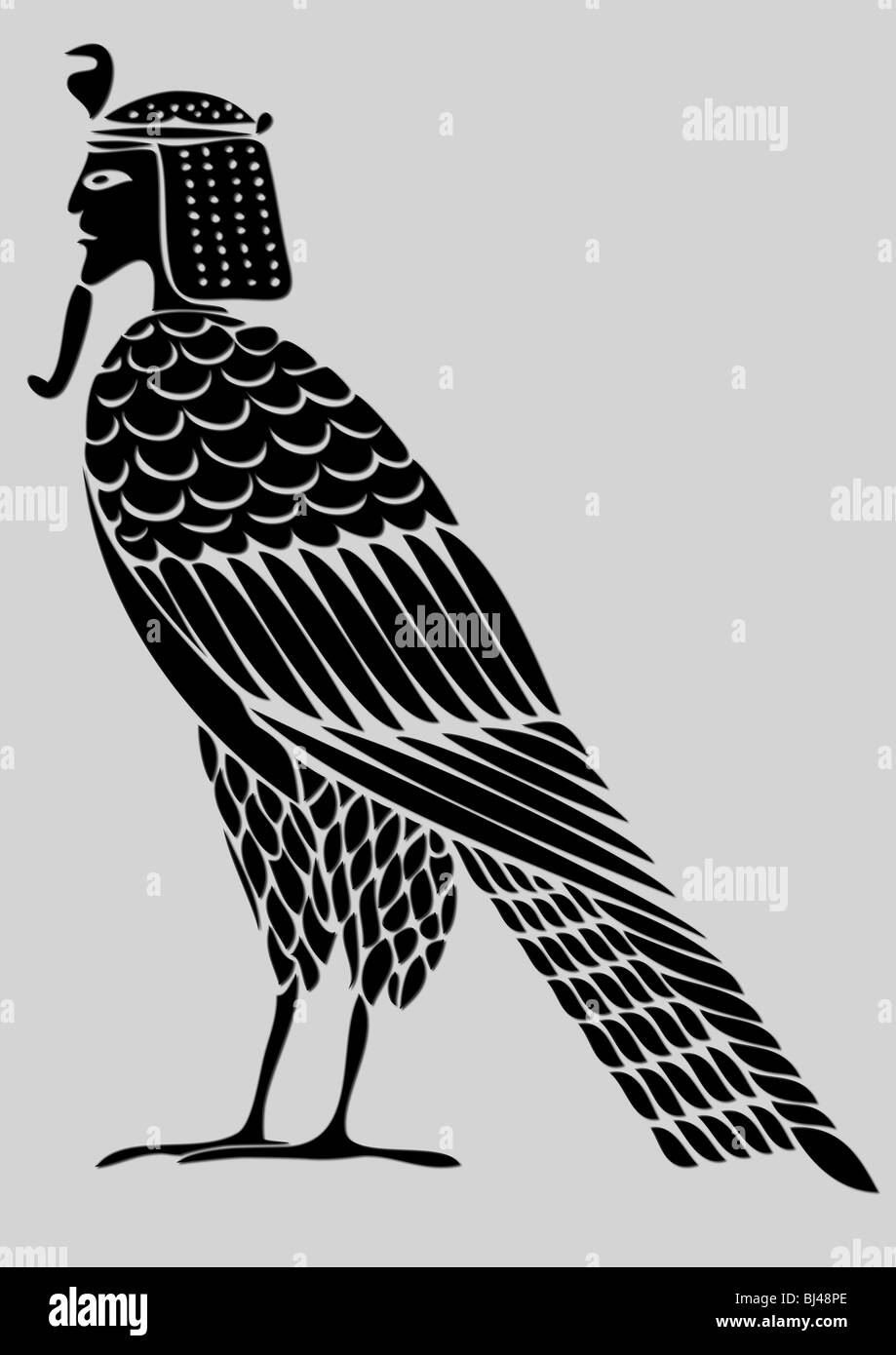 Bild der Kreatur aus der ägyptischen Mythologie - Vogel der Seelen Stockfoto