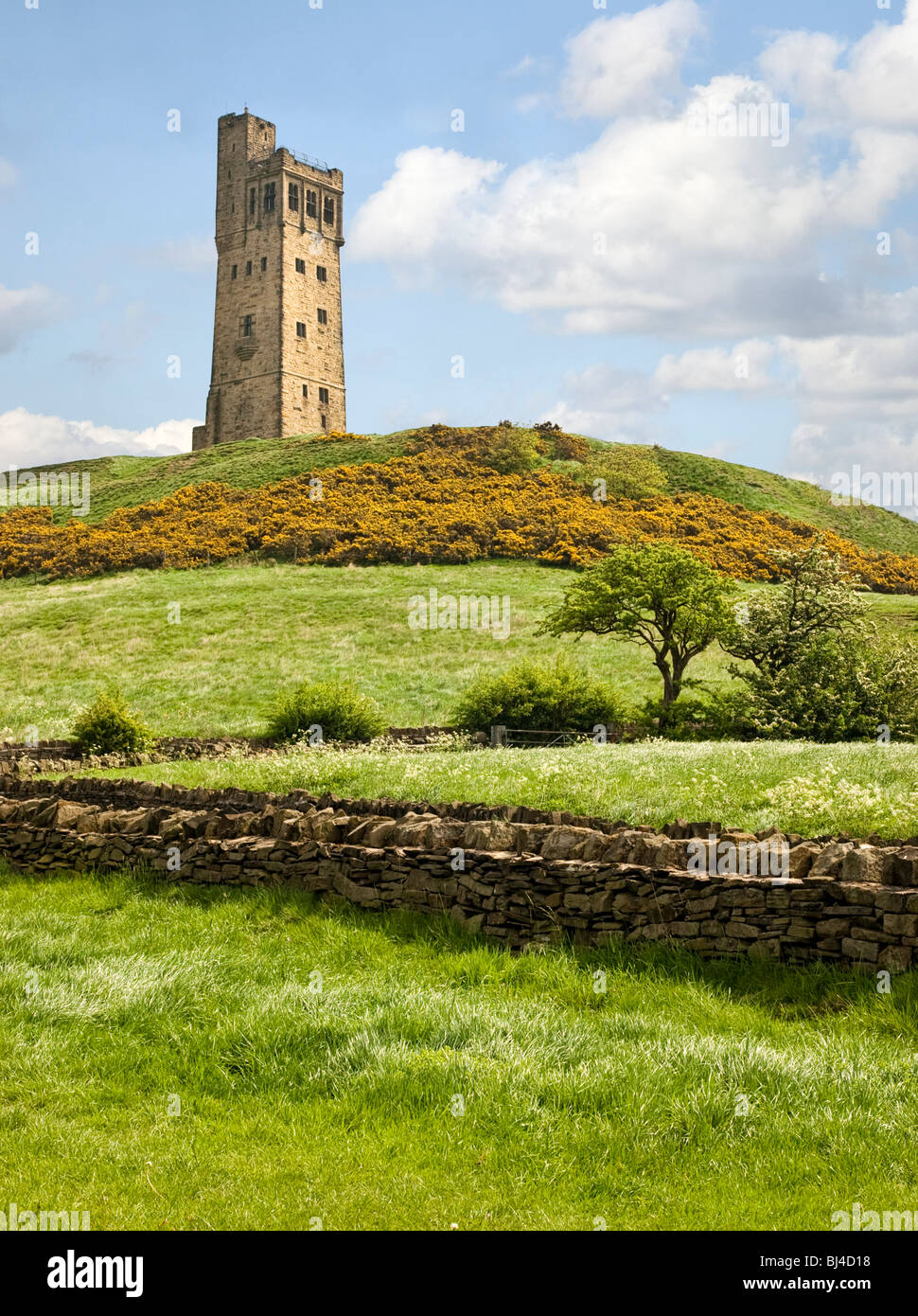 Die Victoria Jubilee Tower, Castle Hill, Huddersfield, West Yorkshire, Großbritannien Stockfoto