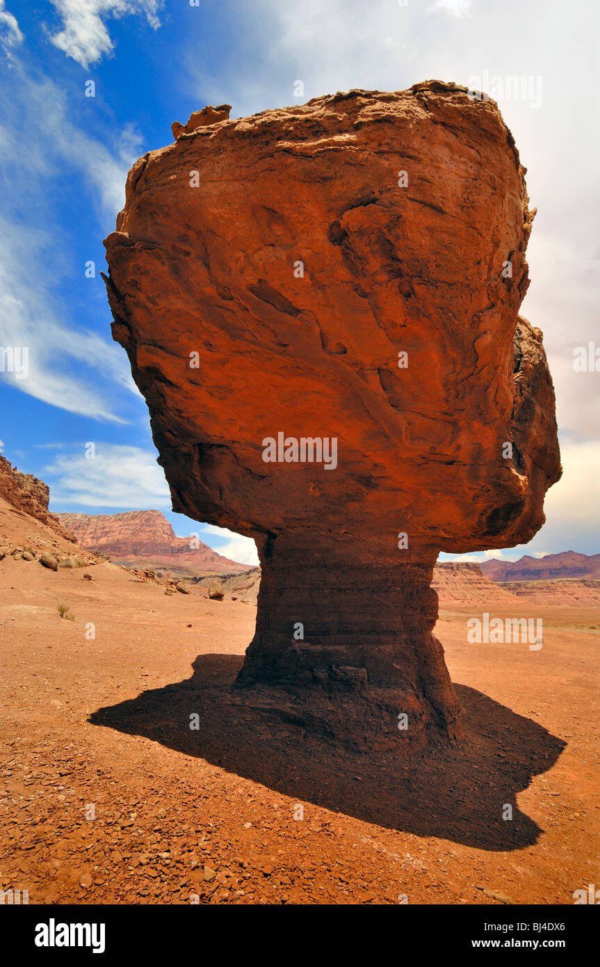 Einer der wenigen ausgewogen Felsen bei Lees Ferry in Arizona, Vereinigte Staaten von Amerika Stockfoto