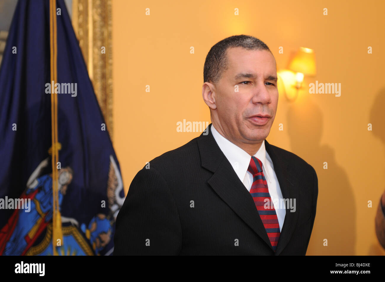 Gouverneur David A. Paterson, Gouverneur des Bundesstaates New York, anlässlich einer Pressekonferenz am 10. März 2010. Stockfoto