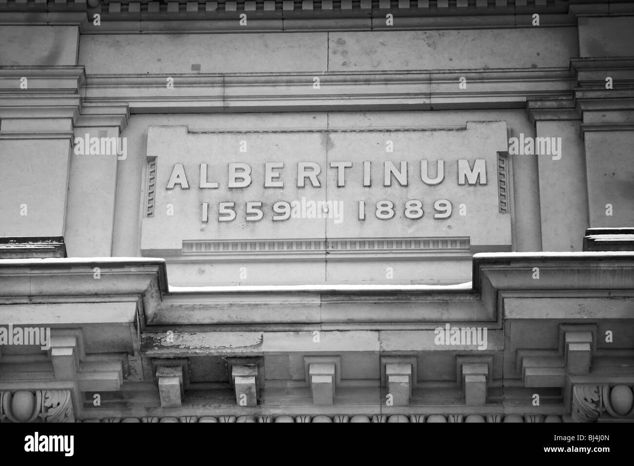 Albertinum, ehemaligen Arsenal, Ausstellungsgebäude, schwarz und weiß, Dresden, Sachsen, Deutschland, Europa Stockfoto