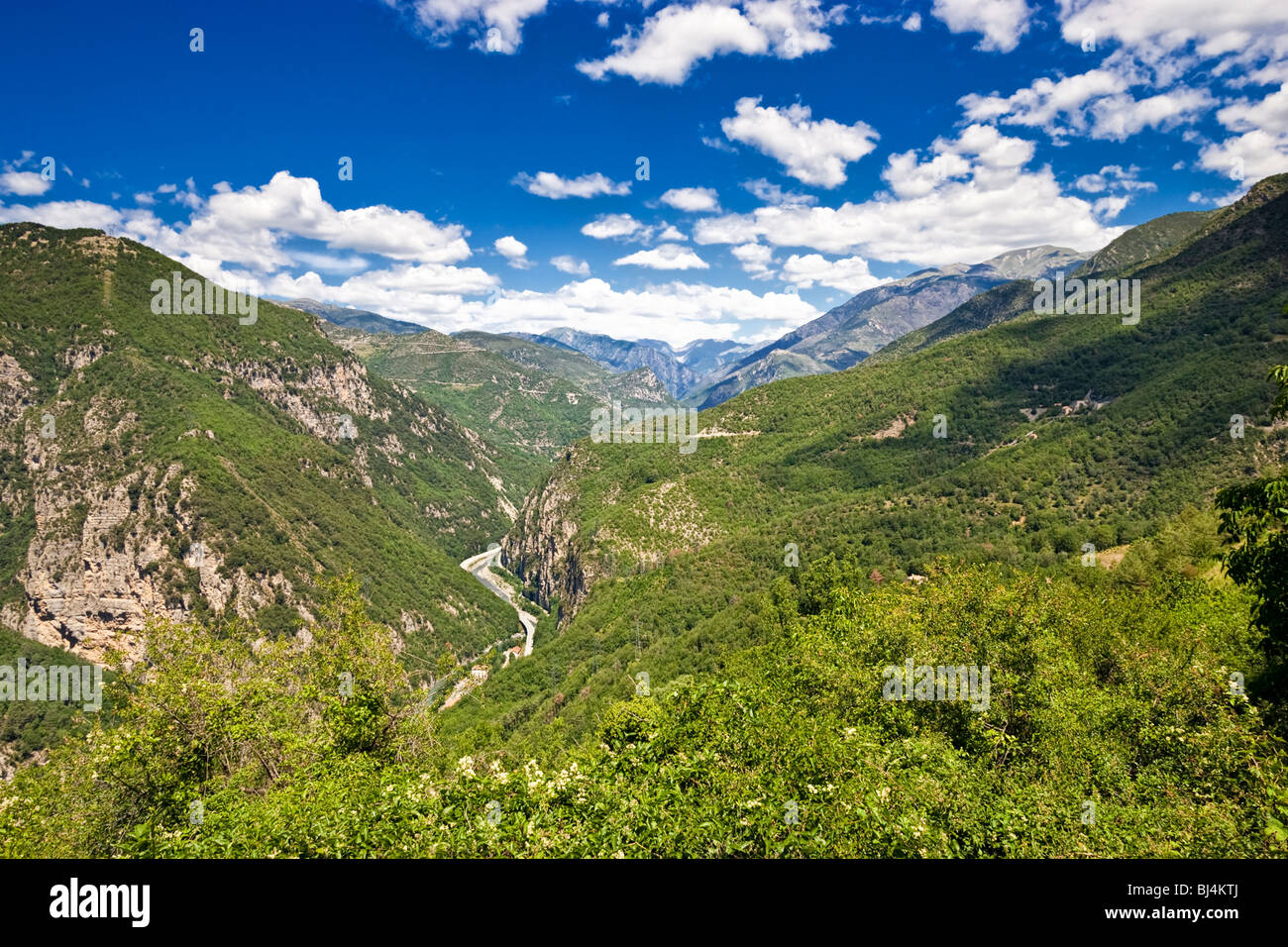 Berglandschaft in der Tinee Tal in den Alpes Maritimes, Nationalpark Mercantour, Provence, Frankreich Stockfoto