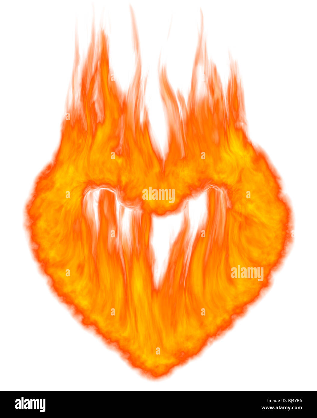 Burning Fire Heart Illustration Stockfotos & Burning Fire Heart