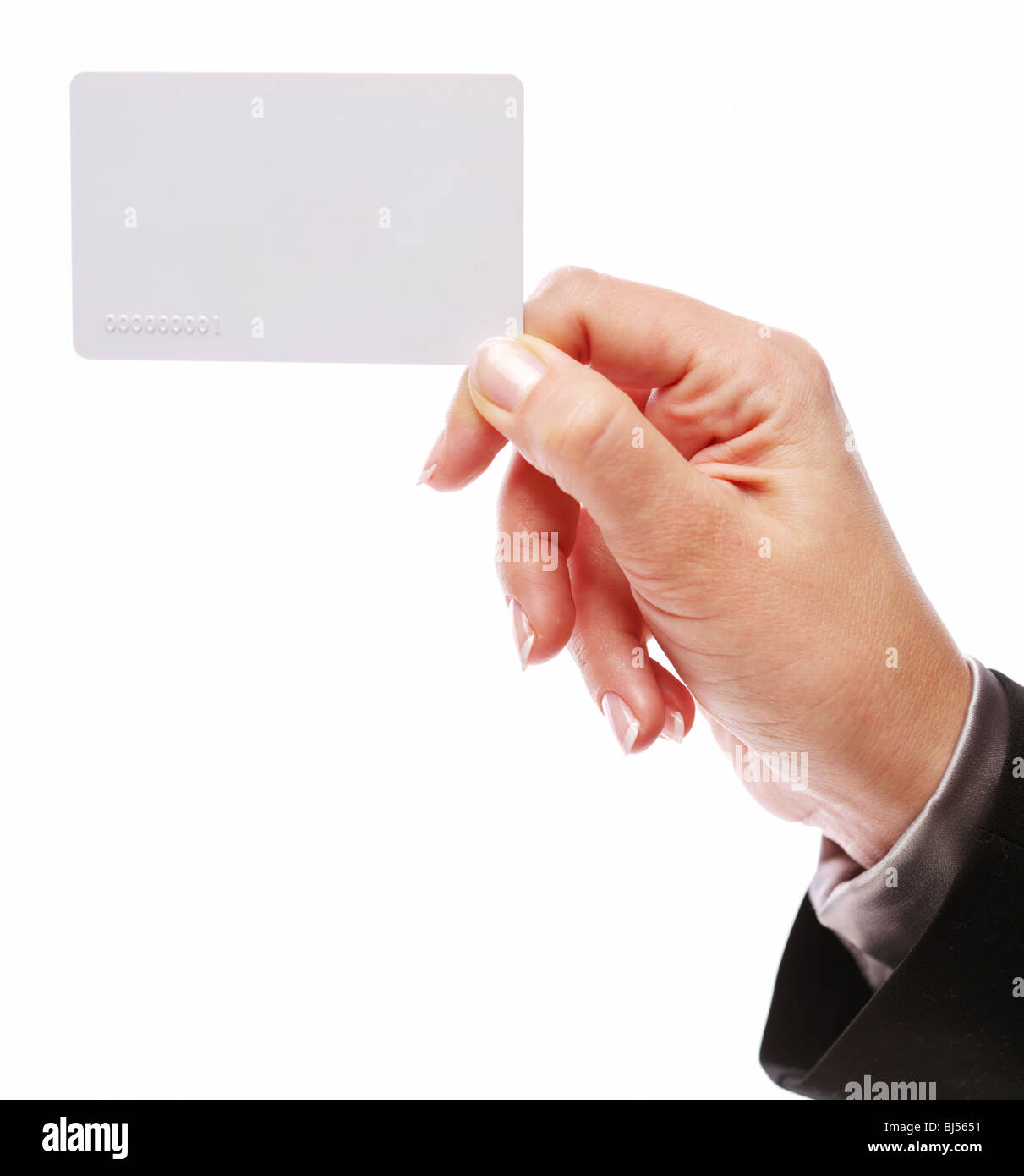 Kreditkarte in der Hand der Frauen Stockfoto