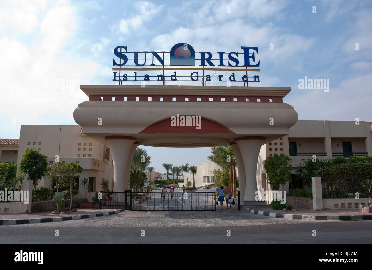 Eingang nach Sonnenaufgang Inseln Garten Hotel Resort Sharks Bay Sharm El Sheikh Stockfoto
