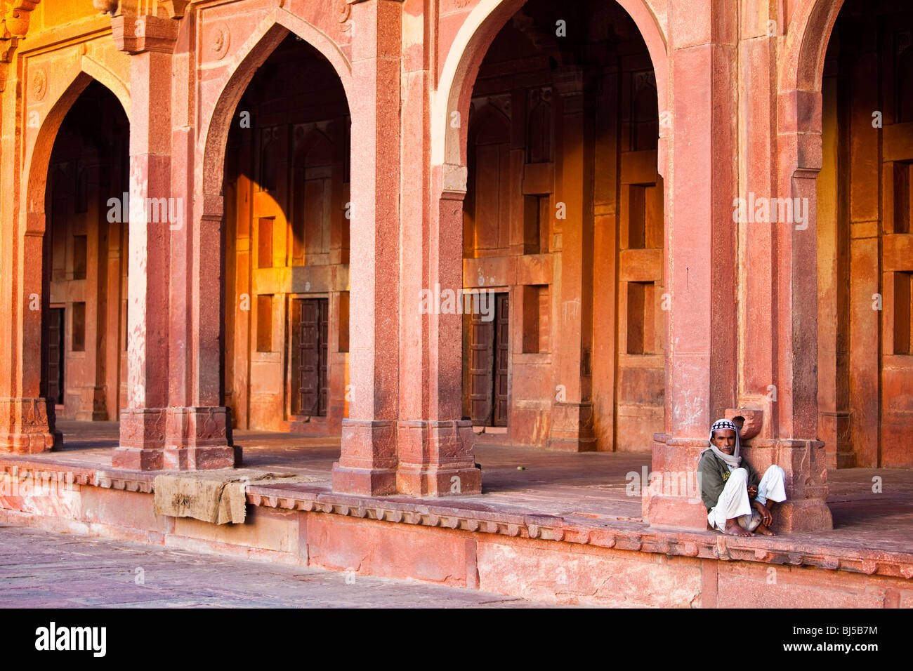 Im Inneren der Freitagsmoschee in Fatehpur Sikri Indien Stockfoto