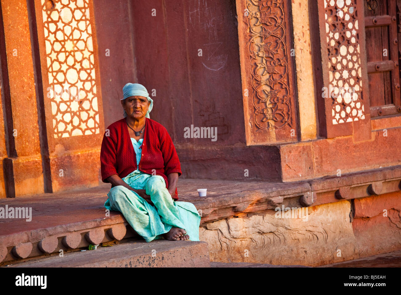 Im Inneren der Freitagsmoschee in Fatehpur Sikri Indien Stockfoto