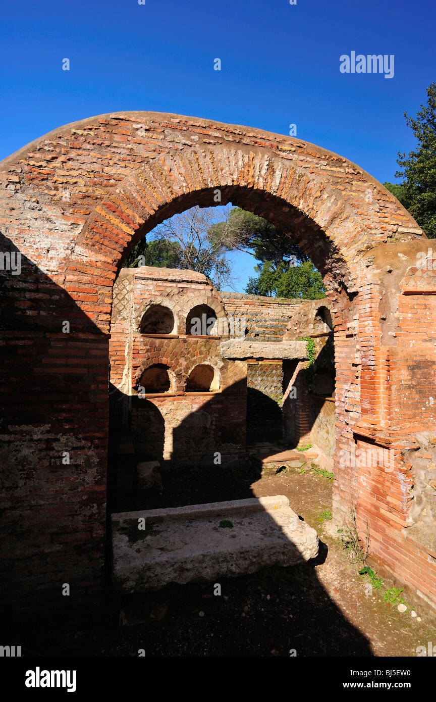 Via Delle Tombe, Ostia Antica, Provinz von Rom, Latium, Italien Stockfoto