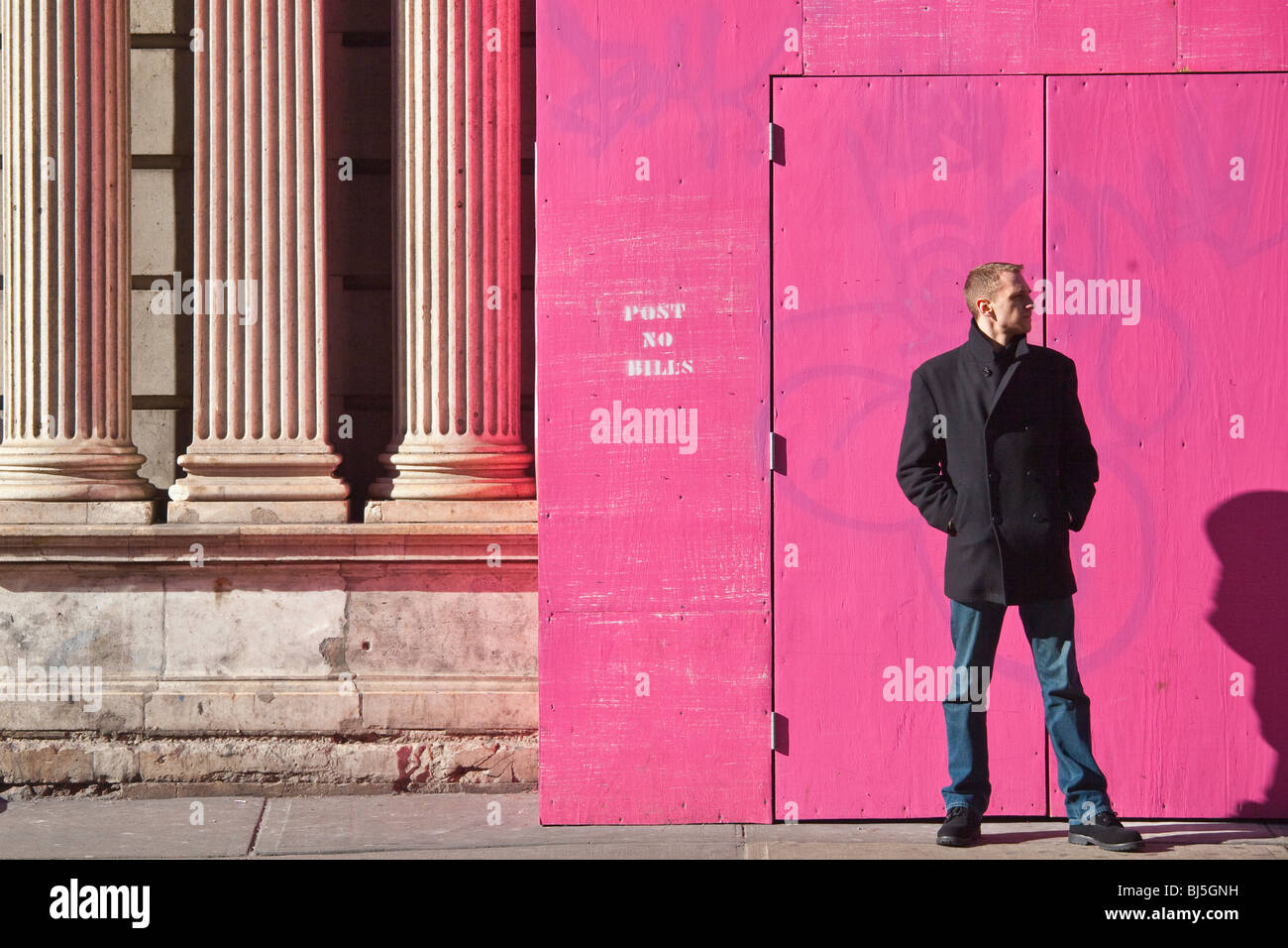 Mann in Soho, New York City Stockfoto