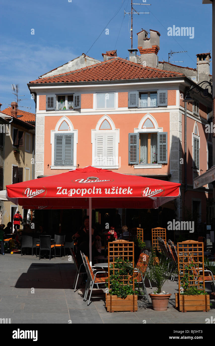 Izola, Isola, Altstadt mit ihren typischen Häusern, italienischen Stil, Slowenien Stockfoto